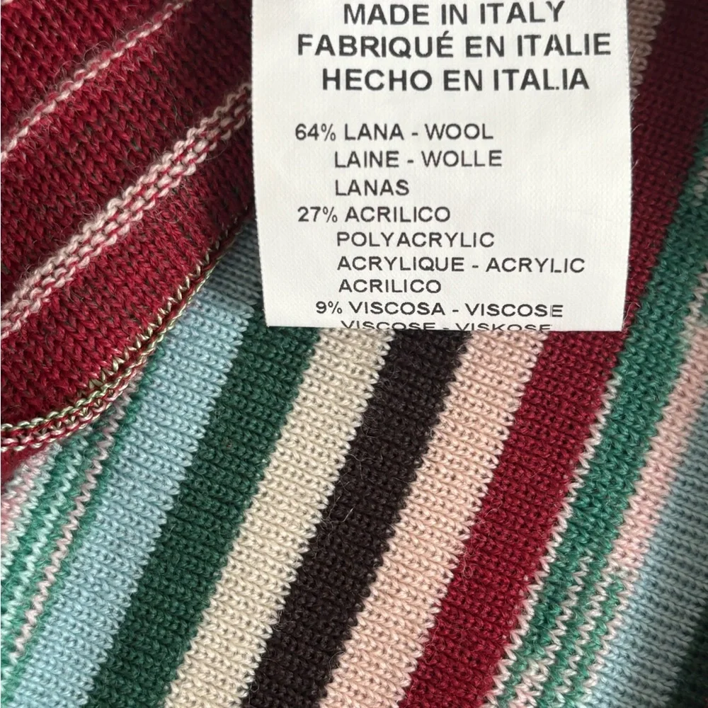 M Missoni Striped Long Sleeve Sweater Dress with Belt - Picture 6 of 6